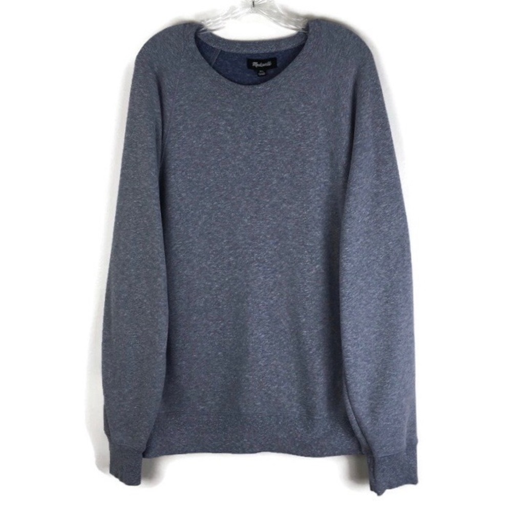 Madewell Men’s Crewneck Long Sleeve Sweatshirt in Light Heathered Blue